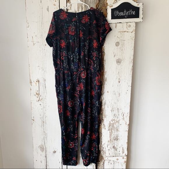 Isani for target black floral button front jumpsuit - Picture 9 of 9